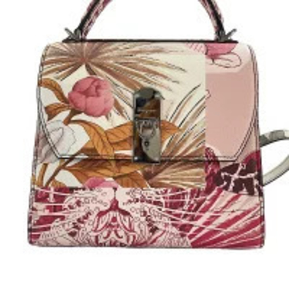 Salvatore Ferragamo Leather Floral Handbag Pink